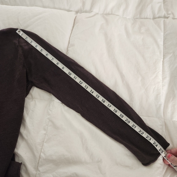 eileen fisher sweater 100% Linen Brown L/S V Neck Size XL - Picture 7 of 8